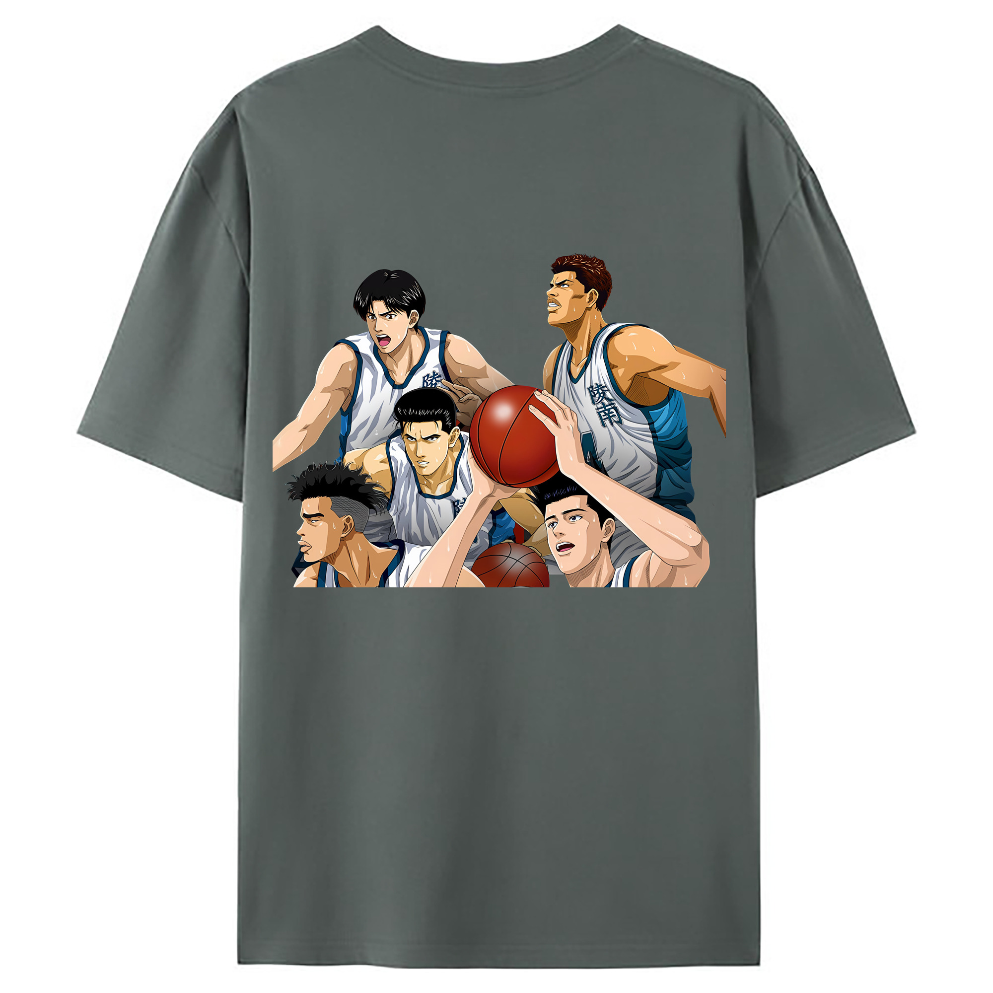 （画像用） SLAM DUNK／スラムダンク 綿100％ メンズ半袖Tシャツ（バックプリント） 通気性